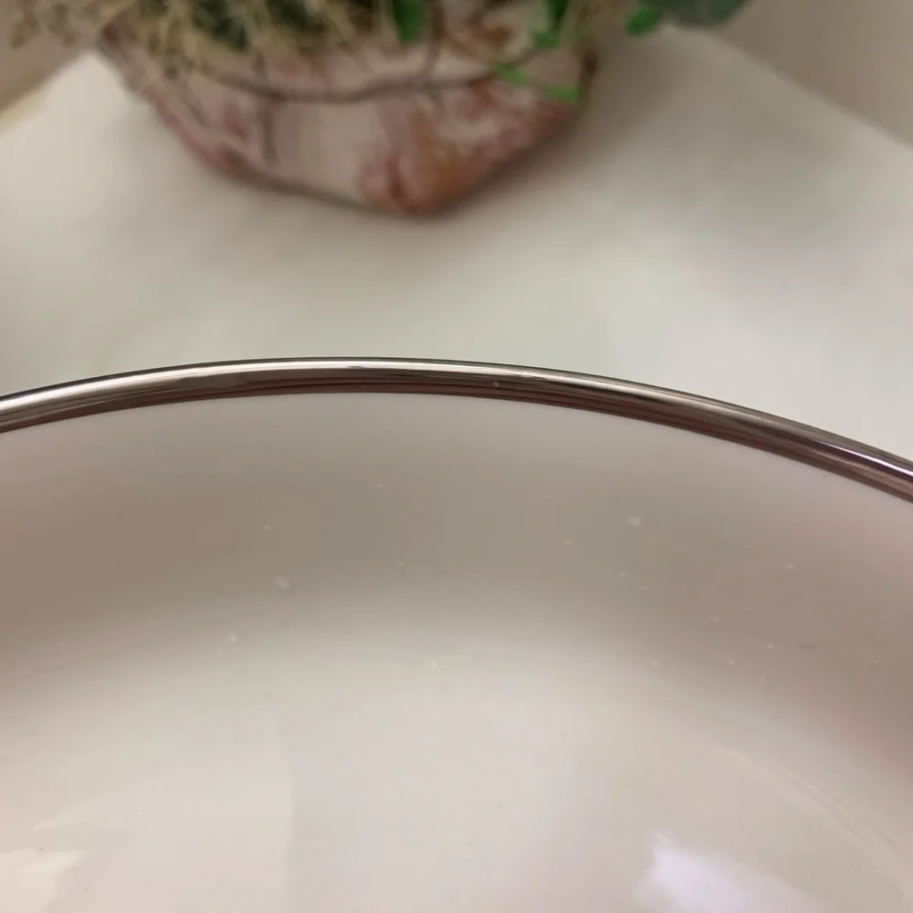 Flintridge China Miramar Rim Platinum Trim Serving Bowl